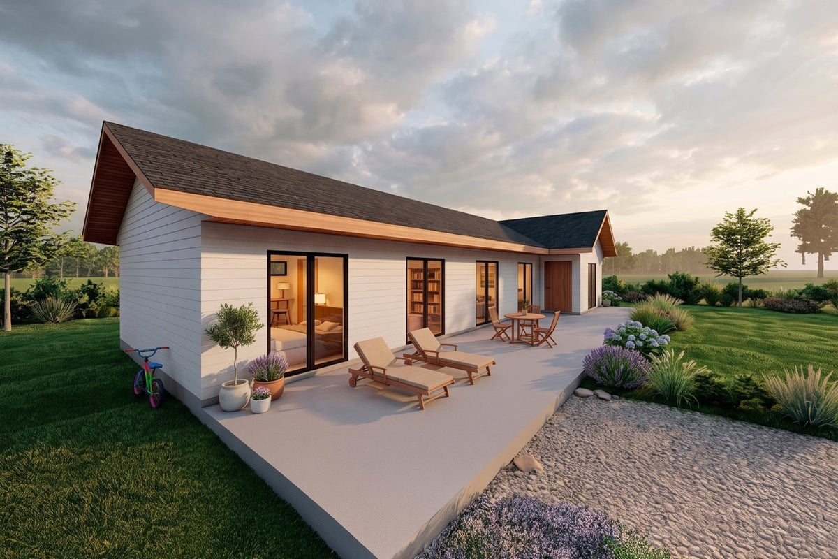 Render 3D del modelo Natura de CasasCAD, 120,22 m² llave en mano